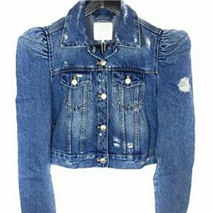 ISO: IN SEARCH OF Zara Puff Sleeve Denim Jacket M